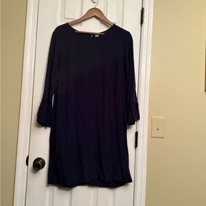 Old Navy navy blue large Elegant Shirt Dress large  Anthropologie